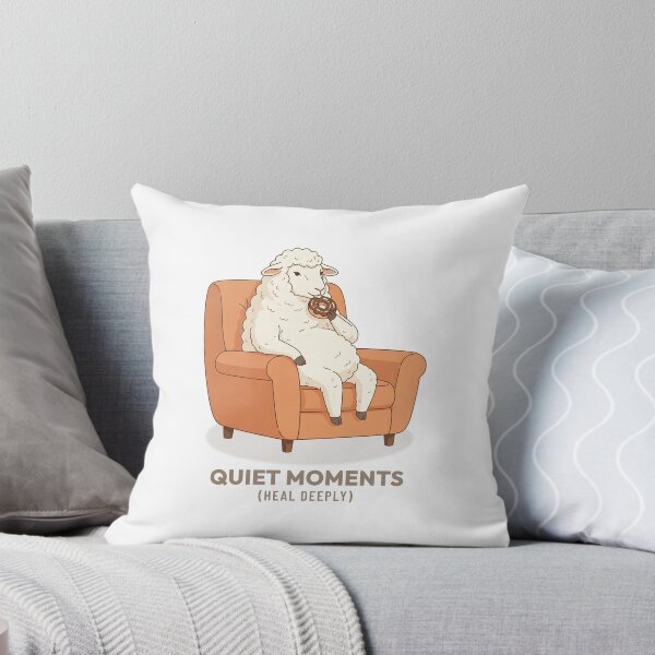 Item preview, Peaceful Sheep Eating Donut Retro Illustration designed and sold by COZY VINTAGE animal.