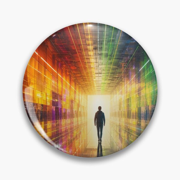Item preview, Rainbow Neon Cyberpunk Tunnel Silhouette Light Sci Fi Portal designed and sold by RAMIX-Y2K.