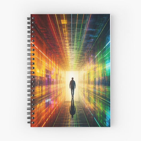 Item preview, Rainbow Neon Cyberpunk Tunnel Silhouette Light Sci Fi Portal designed and sold by RAMIX-Y2K.