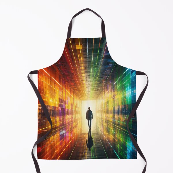 Item preview, Rainbow Neon Cyberpunk Tunnel Silhouette Light Sci Fi Portal designed and sold by RAMIX-Y2K.