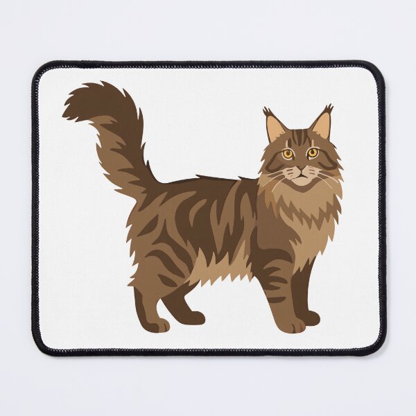Item preview, Brown Maine Coon Cat Vector Illustration designed and sold by xtzstudio.