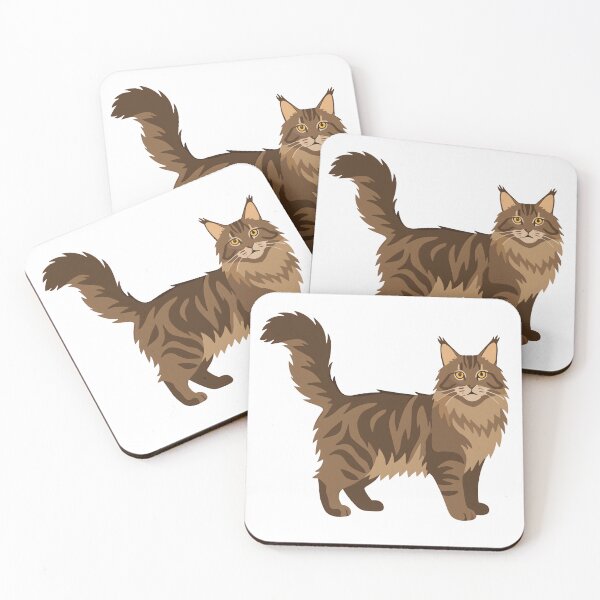 Item preview, Brown Maine Coon Cat Vector Illustration designed and sold by xtzstudio.