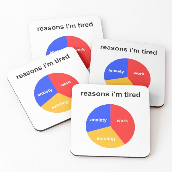 Item preview, Reasons I'm Tired - Work, Anxiety, Existing Pie Chart Design designed and sold by decsigns.