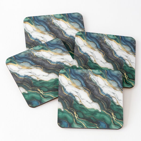 Item preview, Aurora Marble Flow | Luxury Emerald & Gold Seamless Marble Pattern | Modern Abstract Decor designed and sold by AP Digi Store.