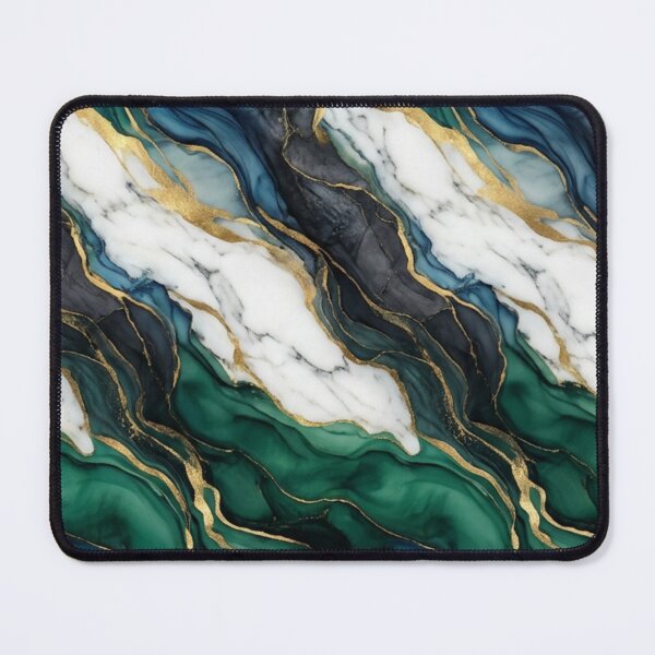 Item preview, Aurora Marble Flow | Luxury Emerald & Gold Seamless Marble Pattern | Modern Abstract Decor designed and sold by AP Digi Store.