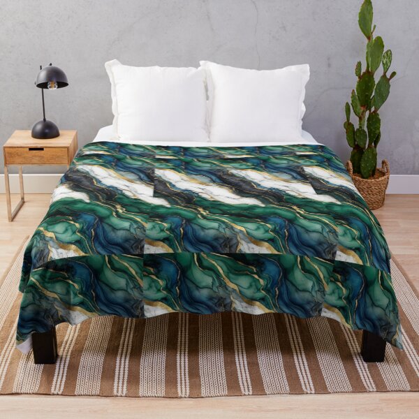 Item preview, Aurora Marble Flow | Luxury Emerald & Gold Seamless Marble Pattern | Modern Abstract Decor designed and sold by AP Digi Store.