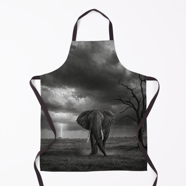Item preview, Stormy Savanna Elephant Black And White designed and sold by Diego Re.