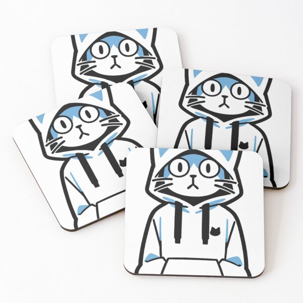 Item preview, Cat - White Oversized Hoodie Blue Accents designed and sold by World-Pets.