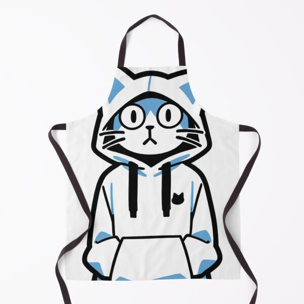 Item preview, Cat - White Oversized Hoodie Blue Accents designed and sold by World-Pets.