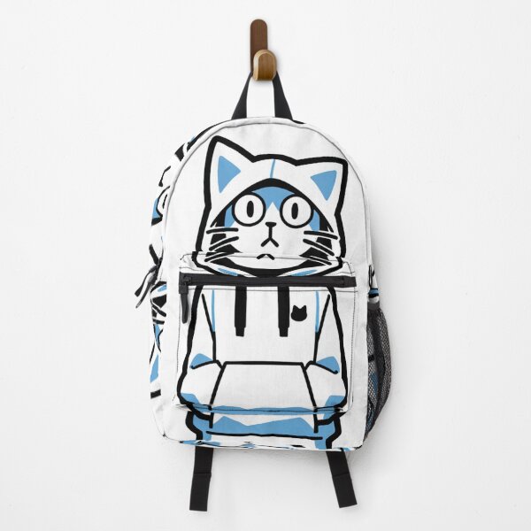 Item preview, Cat - White Oversized Hoodie Blue Accents designed and sold by World-Pets.