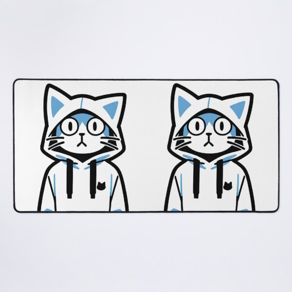 Item preview, Cat - White Oversized Hoodie Blue Accents designed and sold by World-Pets.