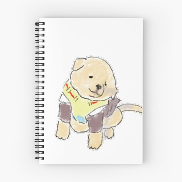 Item preview, Cute Yellow Harness Dog Hand Drawn Illustration designed and sold by raun.draw.