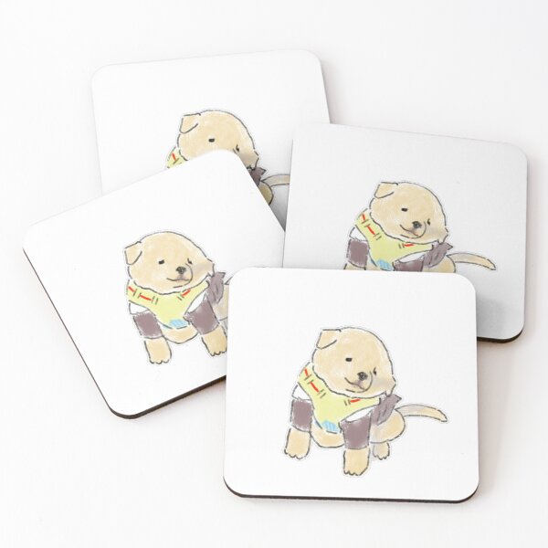 Item preview, Cute Yellow Harness Dog Hand Drawn Illustration designed and sold by raun.draw.