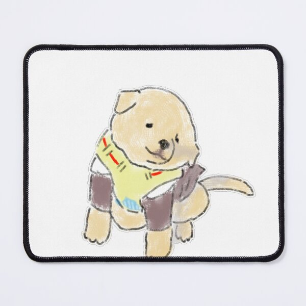 Item preview, Cute Yellow Harness Dog Hand Drawn Illustration designed and sold by raun.draw.