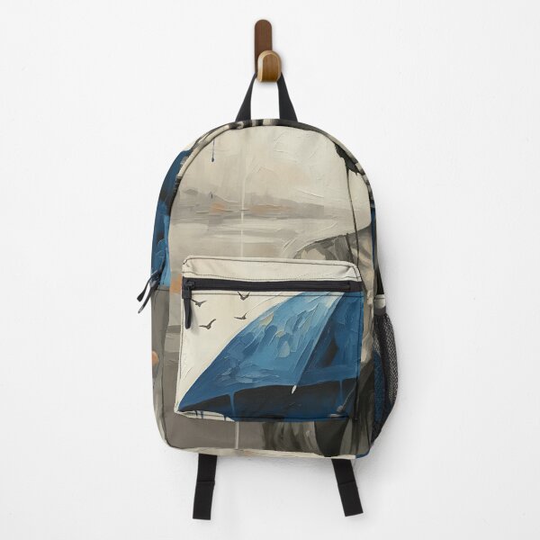 Item preview, Silent Symphony – Blue Umbrella & Headphones | Minimalist Emotional Art designed and sold by Atelier Nova.