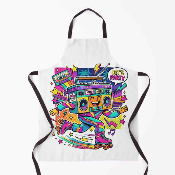 Item preview, Let’s Party 80s Retro Boombox Skater designed and sold by RosieKingArt.