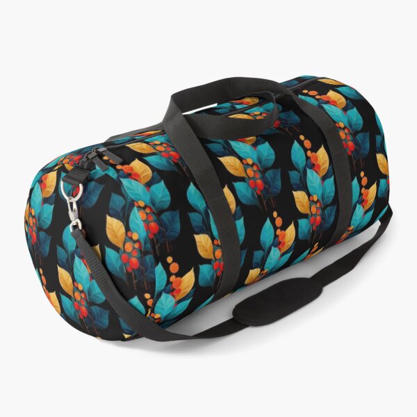 Item preview, Vibrant Teal and Gold Leaves with Red Berries designed and sold by colorful-white.