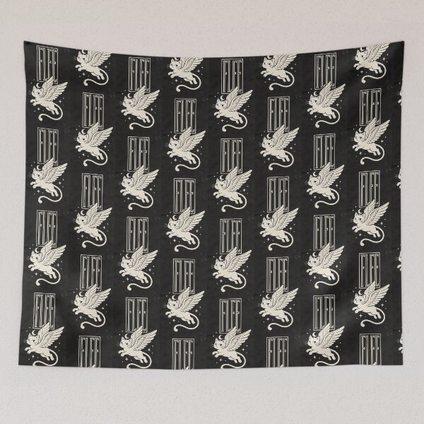 Item preview, Angel Cat Under the Crescent Moon - Flee designed and sold by KiraChie.