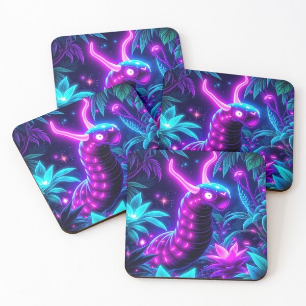 Item preview, Velvet Worm Glowing Cosmic Creature | Neon Night Forest Artwork designed and sold by MystiColo.