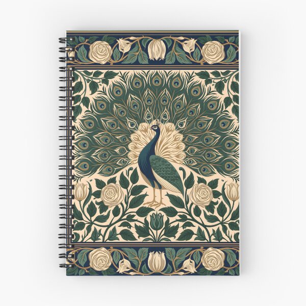 Item preview, Elegant Peacock with White Roses Vintage Botanical Art designed and sold by littlepiig.