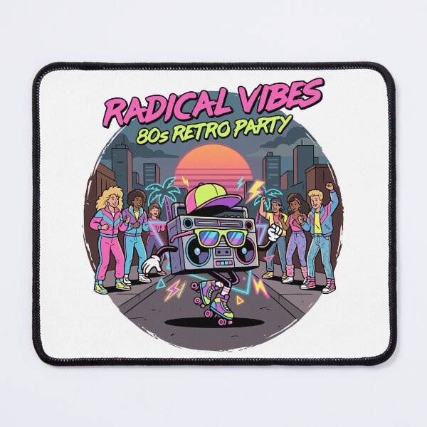 Item preview, Radical Vibes 80s Retro Party Boombox Skater designed and sold by RosieKingArt.