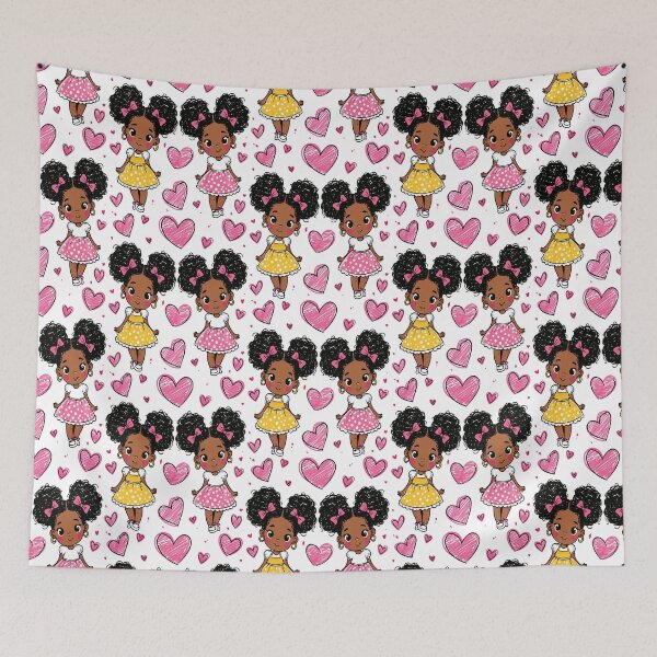Item preview, Cute Twin Girls Love Hearts Print Pattern designed and sold by RichardRags.