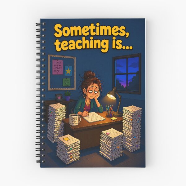 Item preview, Sometimes Teaching Is... Grading Late at Night | Funny Teacher designed and sold by HoodWit Greetings.