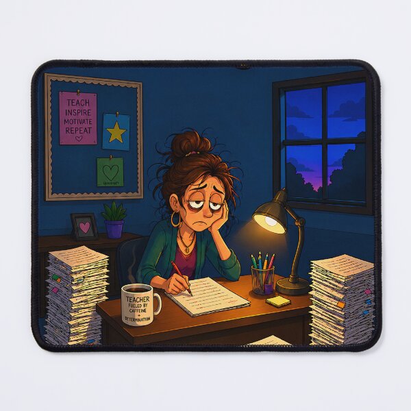 Item preview, Sometimes Teaching Is... Grading Late at Night | Funny Teacher designed and sold by HoodWit Greetings.