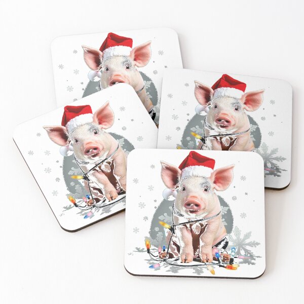 Item preview, Christmas Piglet Wrapped in Lights Snowflakes designed and sold by icm4639.