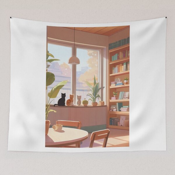 Item preview, Digital Art - Interior Scene in the Style of Makoto Shinkai, Softness and Contemplation designed and sold by World-Pets.