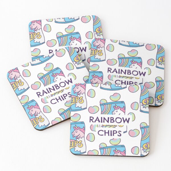 Item preview, Rainbow Chips Cute Kawaii Unicorn Snack Pattern designed and sold by GenZFashion000.