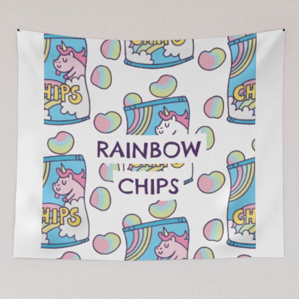 Item preview, Rainbow Chips Cute Kawaii Unicorn Snack Pattern designed and sold by GenZFashion000.