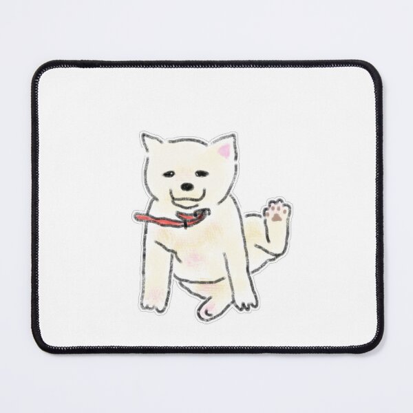 Item preview, Cute White Dog Waving Paw Hand Drawn Illustration designed and sold by raun.draw.