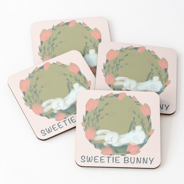 Item preview, Cute Sleeping Bunny Floral Cottagecore Spring Rabbit Nap designed and sold by ArtbyLanaN.