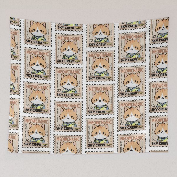 Item preview, Meowchanic Stamp designed and sold by plocreative.