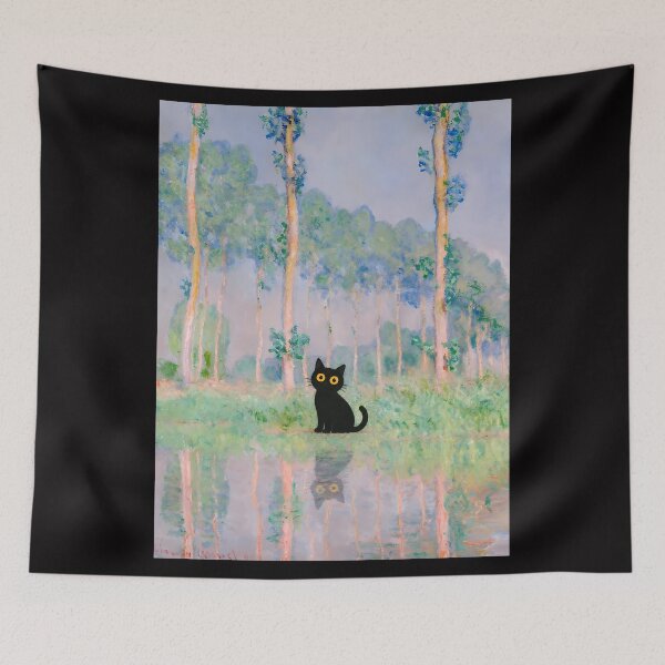 Item preview, Impressionist Black Cat Monet Parody designed and sold by PurrfectHome.