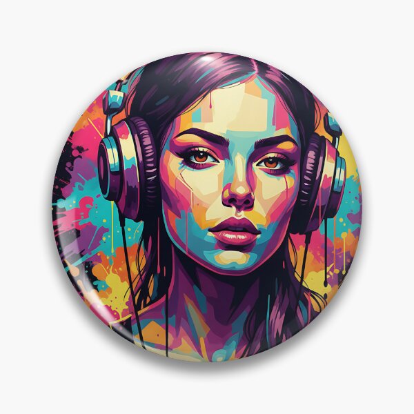 Item preview, Neon DJ Queen – Cyber Pop Music Art | Vibrant Abstract Portrait designed and sold by Atelier Nova.