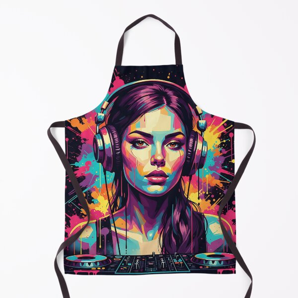 Item preview, Neon DJ Queen – Cyber Pop Music Art | Vibrant Abstract Portrait designed and sold by Atelier Nova.