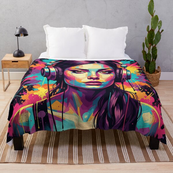 Item preview, Neon DJ Queen – Cyber Pop Music Art | Vibrant Abstract Portrait designed and sold by Atelier Nova.