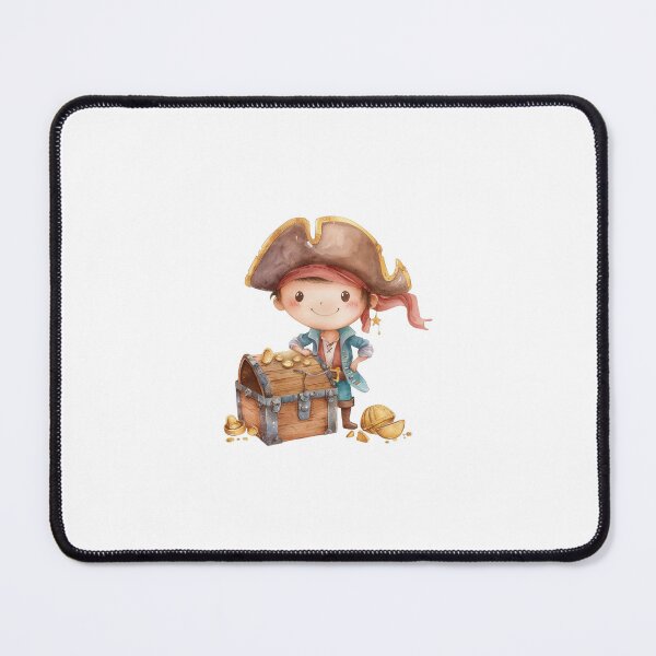 Item preview, Cute Little Pirate Boy with Treasure Chest Watercolor Art designed and sold by KLSRAJ.