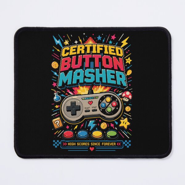 Item preview, Certified Button Masher – Retro Arcade Gamer Graphic T-Shirt designed and sold by JIMBOEE.