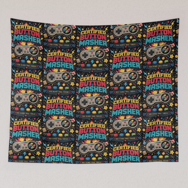 Item preview, Certified Button Masher – Retro Arcade Gamer Graphic T-Shirt designed and sold by JIMBOEE.
