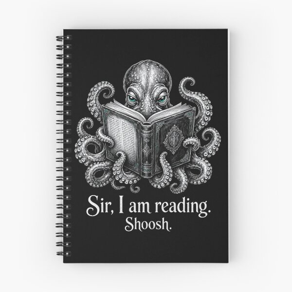 Item preview, Sir I Am Reading Shoosh Octopus Book Lover designed and sold by CF_VintageDesign.