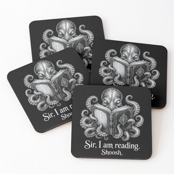 Item preview, Sir I Am Reading Shoosh Octopus Book Lover designed and sold by CF_VintageDesign.