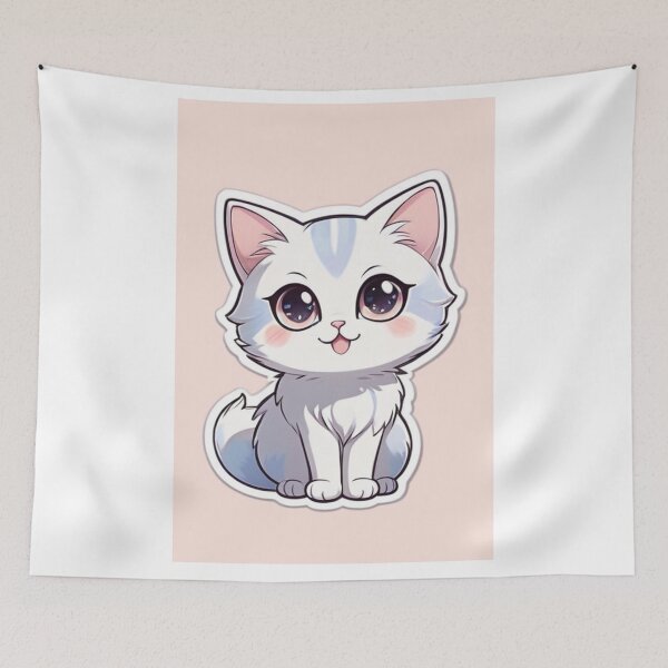 Item preview, Digital Art - Stylized Kitten, Manga Inspired Illustration designed and sold by World-Pets.