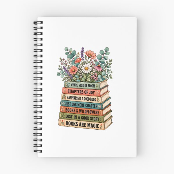 Item preview, Books Are Magic - Book Stack and Wildflowers designed and sold by Myra365Art.