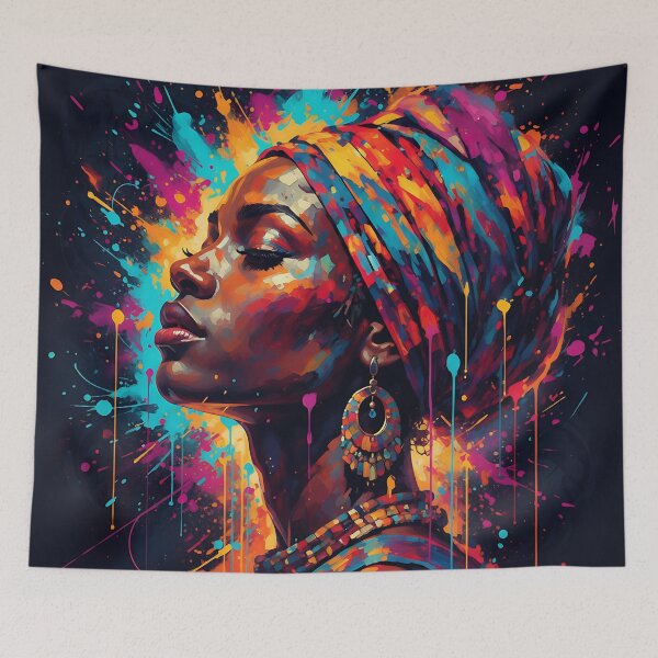 Item preview, Radiant Soul – Afro Abstract Portrait | Vibrant Contemporary Wall Art designed and sold by Atelier Nova.