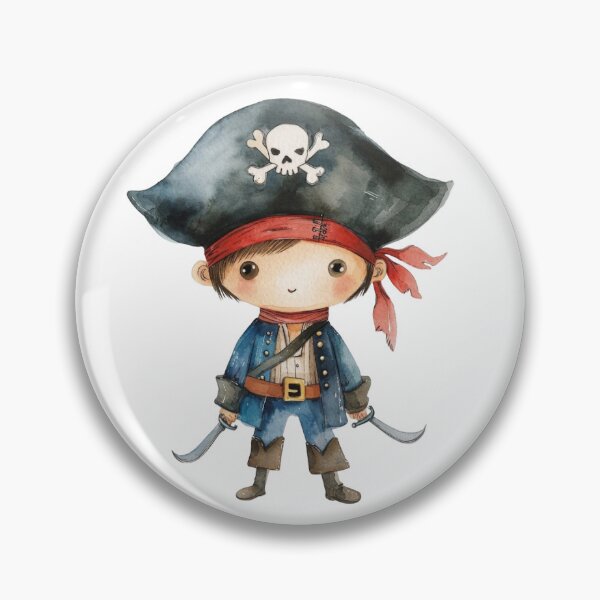 Item preview, Cute Little Pirate Boy with Swords Watercolor Art designed and sold by KLSRAJ.