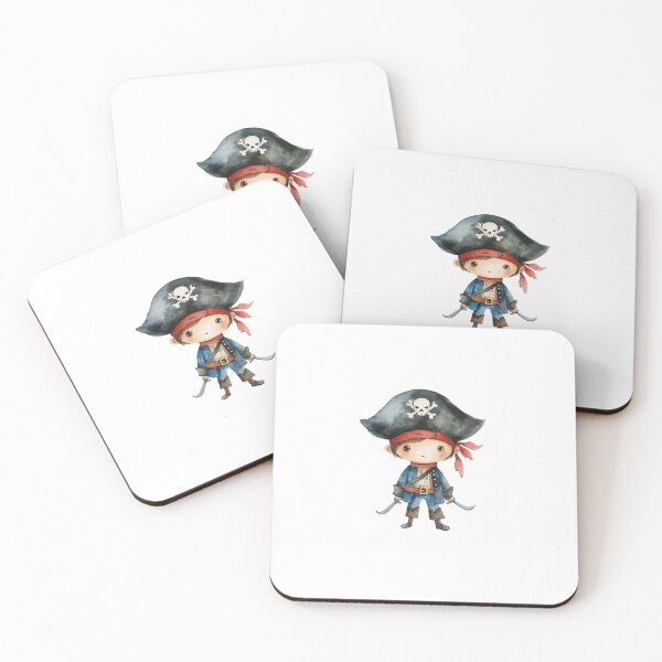 Item preview, Cute Little Pirate Boy with Swords Watercolor Art designed and sold by KLSRAJ.