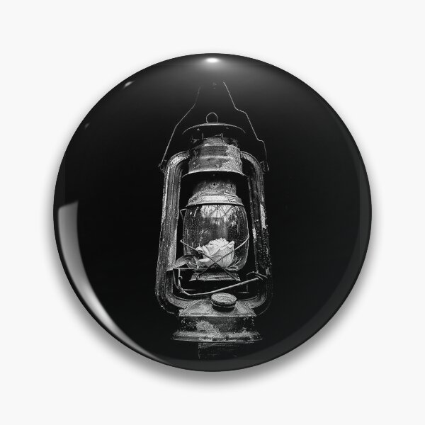 Item preview, Rose Inside Vintage Lantern Monochrome Rustic Floral Art designed and sold by inkoutninja.